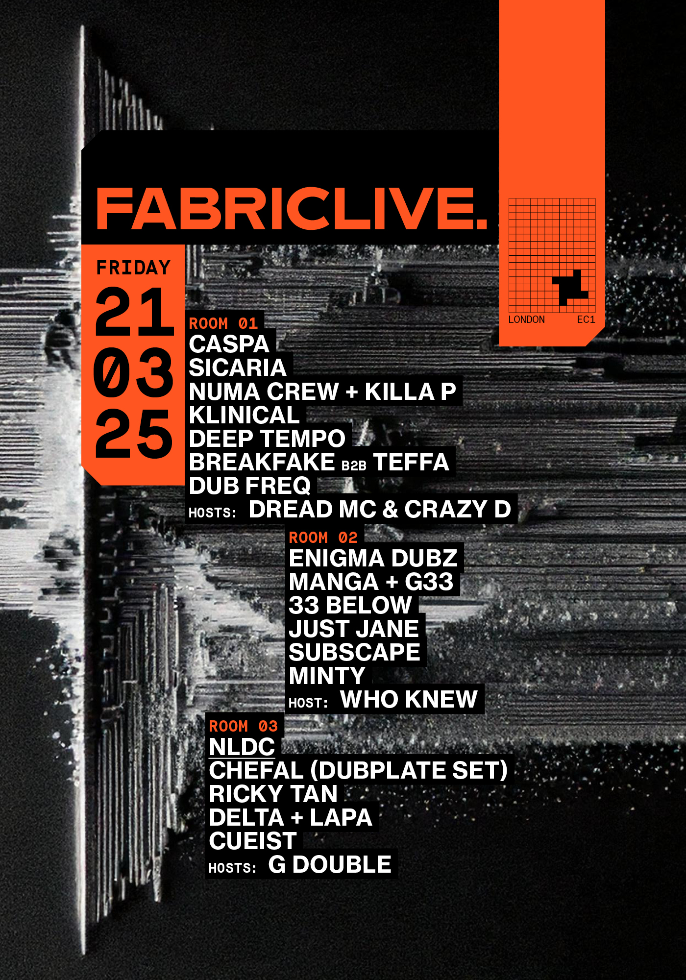 FABRICLIVE: Caspa, SICARIA, ENiGMA Dubz, Manga & G33 + many more